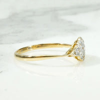 Flowery Navette OMC Diamond Ring in 18ct & Platinum