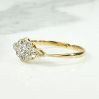 Flowery Navette OMC Diamond Ring in 18ct & Platinum