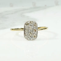 Petite Diamond Cluster Edwardian Panel Ring