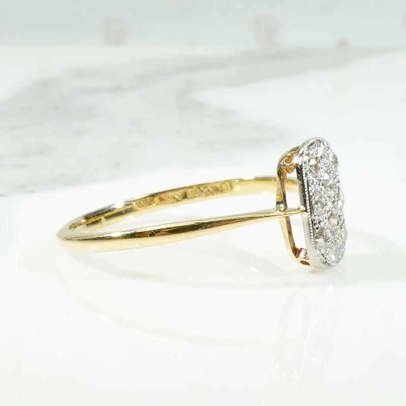 Petite Diamond Cluster Edwardian Panel Ring