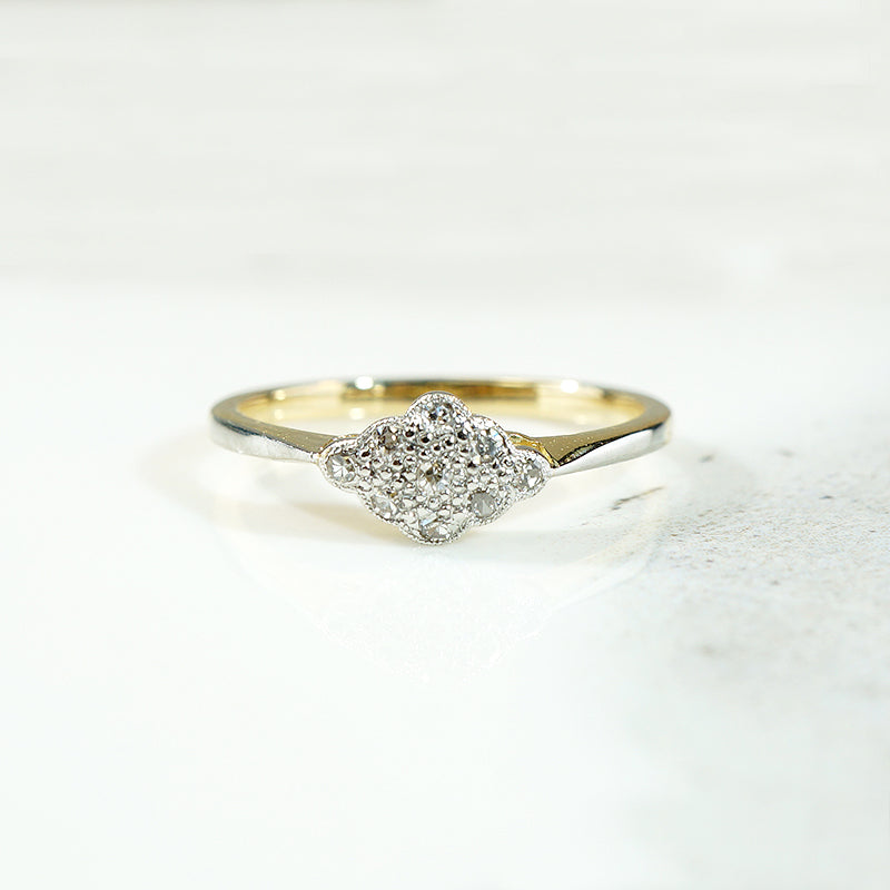 Baby Navette Diamond Ring in Platinum & 18ct