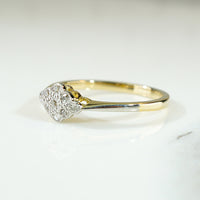 Baby Navette Diamond Ring in Platinum & 18ct