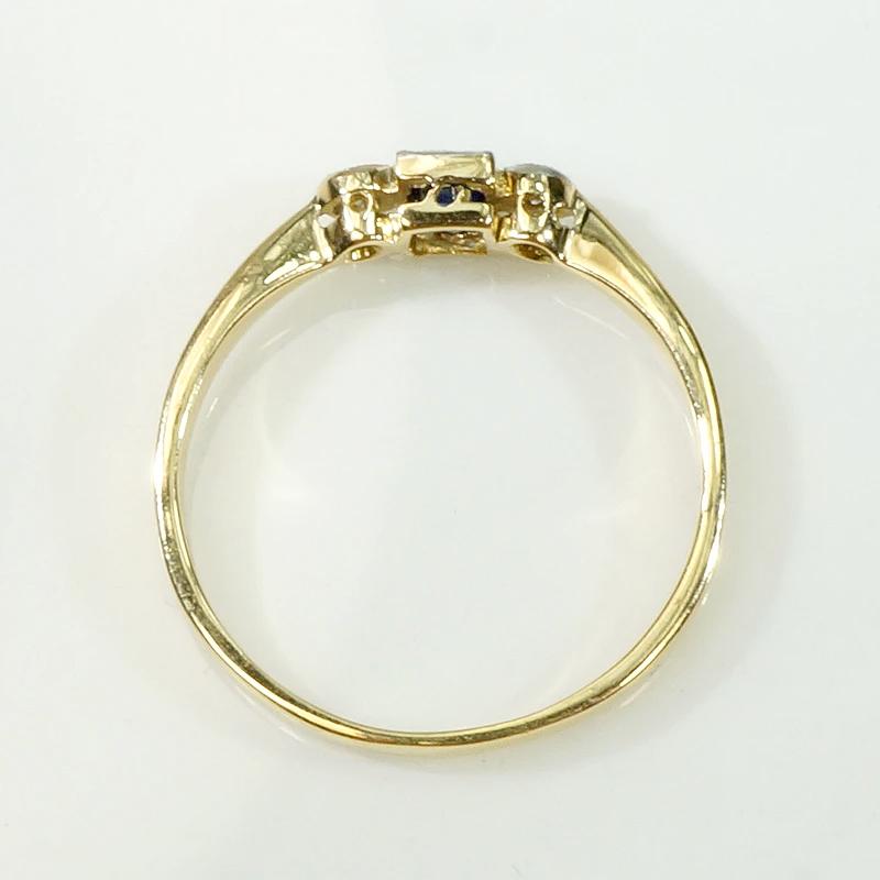 Scissor Cut Sapphire with Diamonds Platinum & 18ct Ring