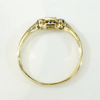 Scissor Cut Sapphire with Diamonds Platinum & 18ct Ring