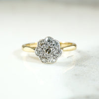 Bright Blossom Antique Diamond Cluster Ring