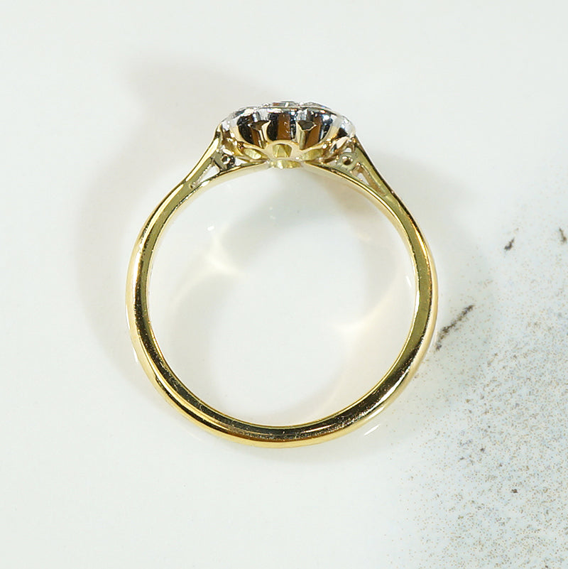 Bright Blossom Antique Diamond Cluster Ring