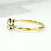 Diagonal Diamond Striped Platinum & 18ct Band