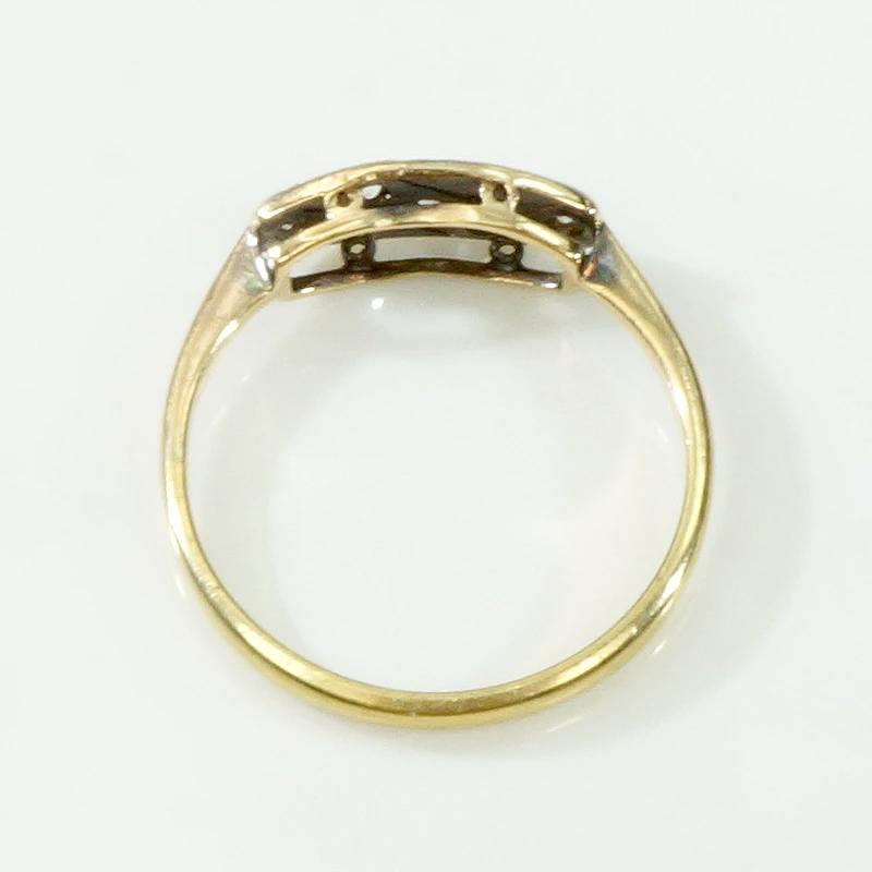 Diagonal Diamond Striped Platinum & 18ct Band