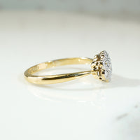 Petite Antique Diamond Cluster Flower Ring