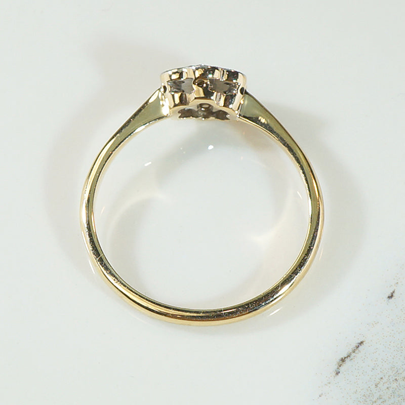 Petite Antique Diamond Cluster Flower Ring