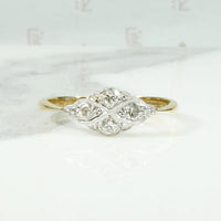 London Scalloped Platinum & 18ct Diamond Ring
