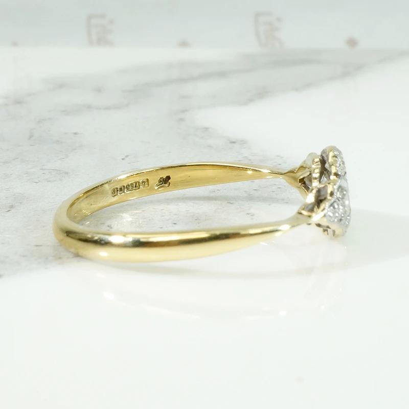 London Scalloped Platinum & 18ct Diamond Ring