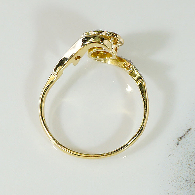 Ribbon Wrapped Flower Diamond Cluster Ring