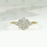 Navette Diamond Cluster 18ct & Platinum Ring