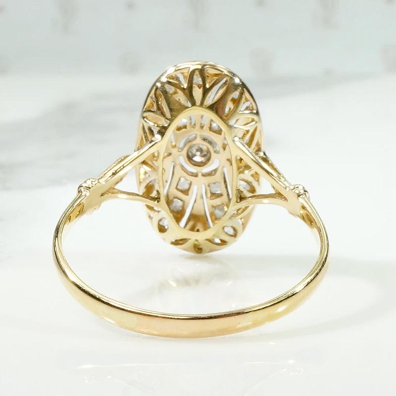 Diamond Spangled 18ct & Platinum Oval Ring