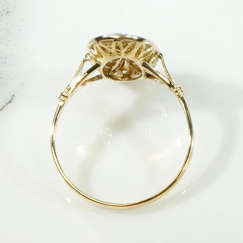 Diamond Spangled 18ct & Platinum Oval Ring