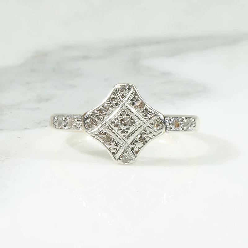 Elegant Platinum & 18ct Diamond Cluster Ring