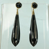 Long Pendulum Jet Earrings in Gold