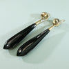 Long Pendulum Jet Earrings in Gold