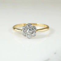Sweet Little Flower Diamond Ring in Platinum & 18ct