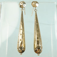 Dimpled Gold 19thc Pendulous Earrings
