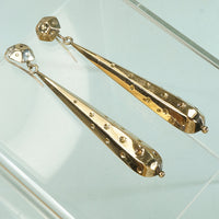 Dimpled Gold 19thc Pendulous Earrings