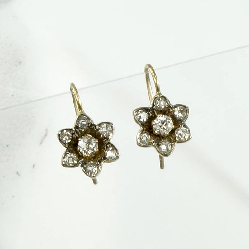 Enchanting Starry Blossom Diamond Earbobs