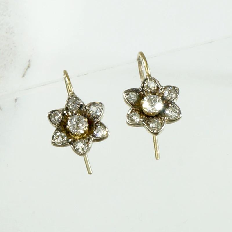 Enchanting Starry Blossom Diamond Earbobs