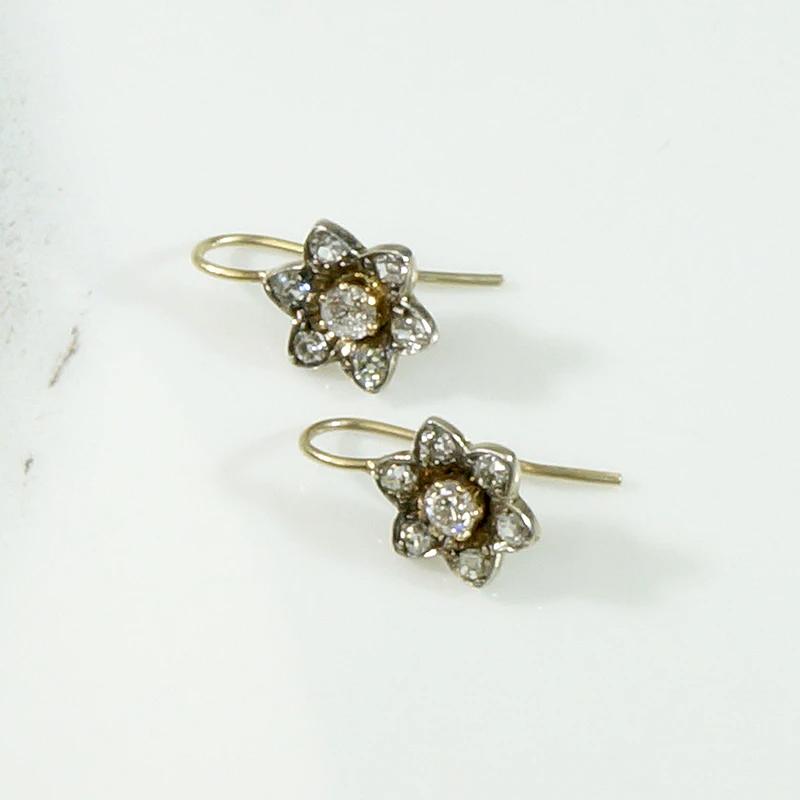 Enchanting Starry Blossom Diamond Earbobs