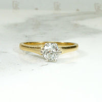 Sparkling Old Mine Cupcake Diamond Solitaire Ring
