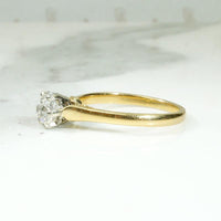Sparkling Old Mine Cupcake Diamond Solitaire Ring