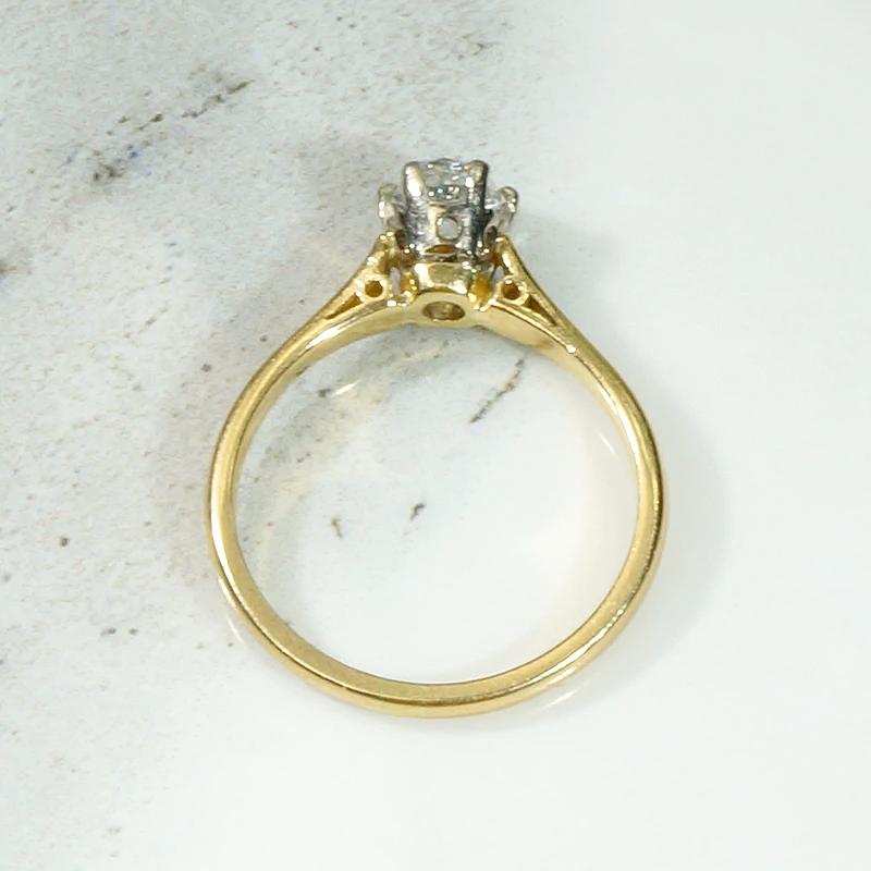 Sparkling Old Mine Cupcake Diamond Solitaire Ring