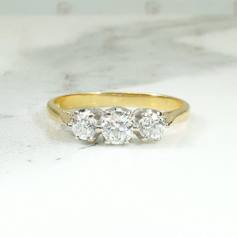 Lovely English Mid Century Diamond Trilogy Ring
