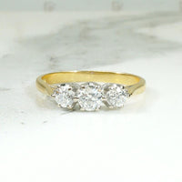 Lovely English Mid Century Diamond Trilogy Ring