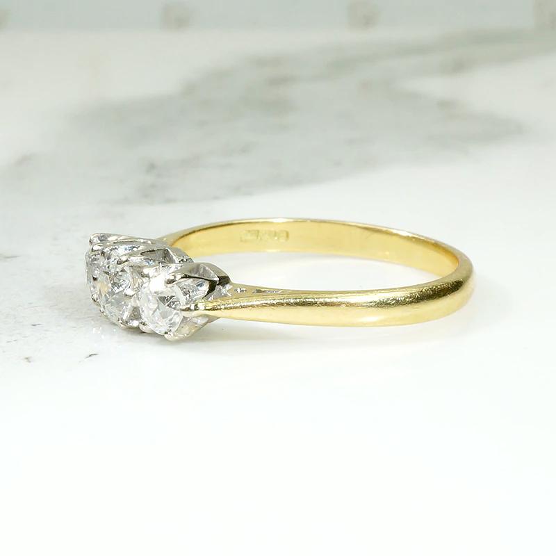 Lovely English Mid Century Diamond Trilogy Ring
