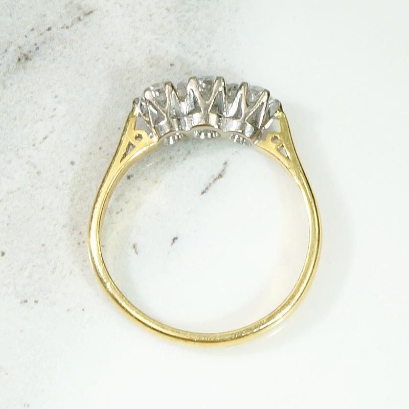 Lovely English Mid Century Diamond Trilogy Ring