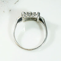 Petite Diamond Spangled Art Deco Square Ring