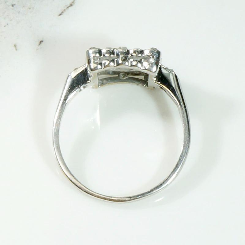 Petite Diamond Spangled Art Deco Square Ring
