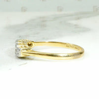 Unusual Stepped Platinum & 18ct Diamond Band