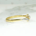 Exquisite Little Diamond Crossover Ring in Platinum & 18ct