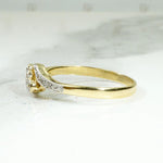 Exquisite Little Diamond Crossover Ring in Platinum & 18ct