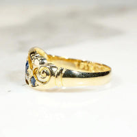 English Sapphire & Diamond Set 18ct Jaunty Band
