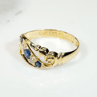 English Sapphire & Diamond Set 18ct Jaunty Band