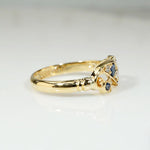 Jaunty Sapphire & Diamond Set 18ct Flourish Band