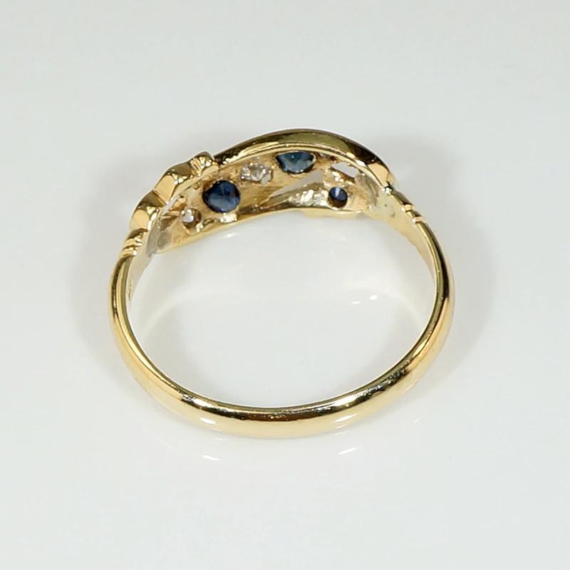 Jaunty Sapphire & Diamond Set 18ct Flourish Band