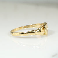 Unusual Edwardian 18ct & Diamond Claddagh Band