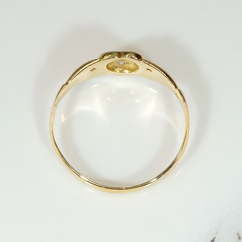 Unusual Edwardian 18ct & Diamond Claddagh Band