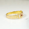 Crisp Antique 15ct Band with Garnets & Pearls