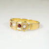 Crisp Antique 15ct Band with Garnets & Pearls