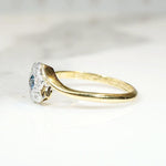 Starry Sapphire Blossom Antique Crossover Ring